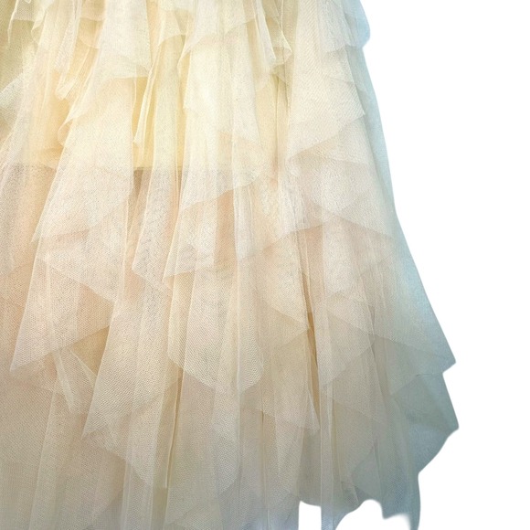 Strut & Bolt Cream Tiered Tulle Maxi Skirt Ruffle Mesh NWT Fairycore Size Small - Picture 11 of 14